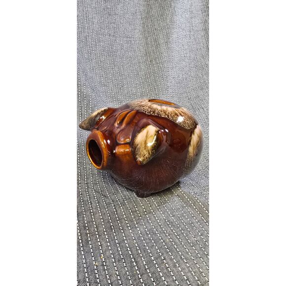 Vintage 1957 Corky Pig Brown Ceramic Piggy Bank Hull Pottery USA - Picture 8 of 11